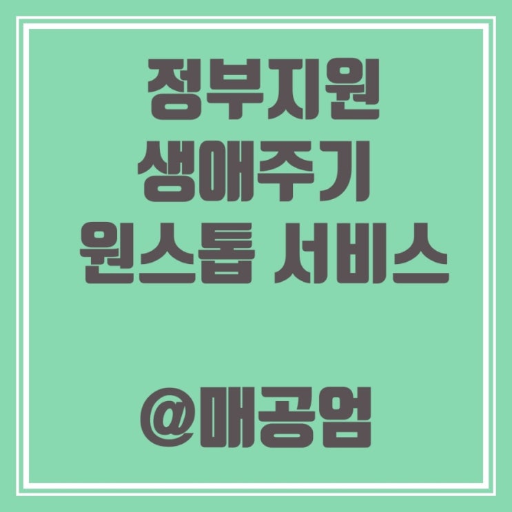  정부 지원 서비스 생애주기 원스톱 서비스 신청