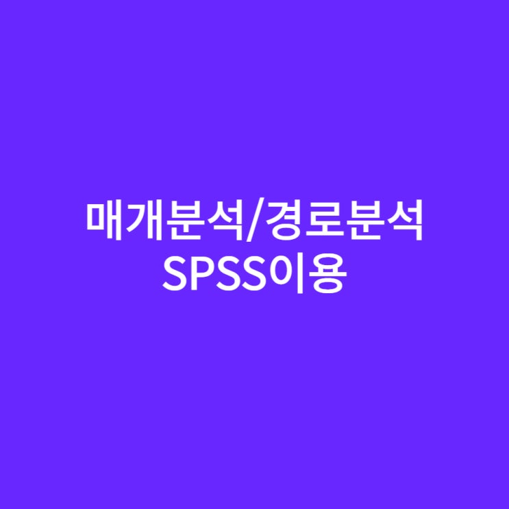 논문통계분석의뢰 SPSS를 활용하여 매개분석과 경로분석을 진행해야 한다면