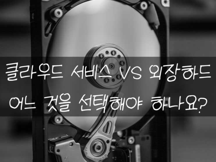  클라우드 서비스 or 외장하드 SSD HDD? 어느거를 사야하는거지?