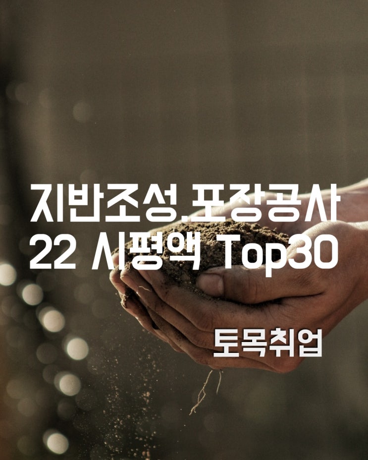  2022년 전문건설 지반조성포장공사업 시평액 순위 Top30 (토목 취준생 필독)