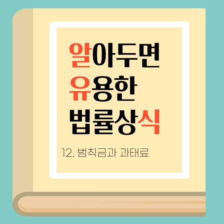 [법률상식과 법률용어] 범칙금, 벌금, 과태료의 차이