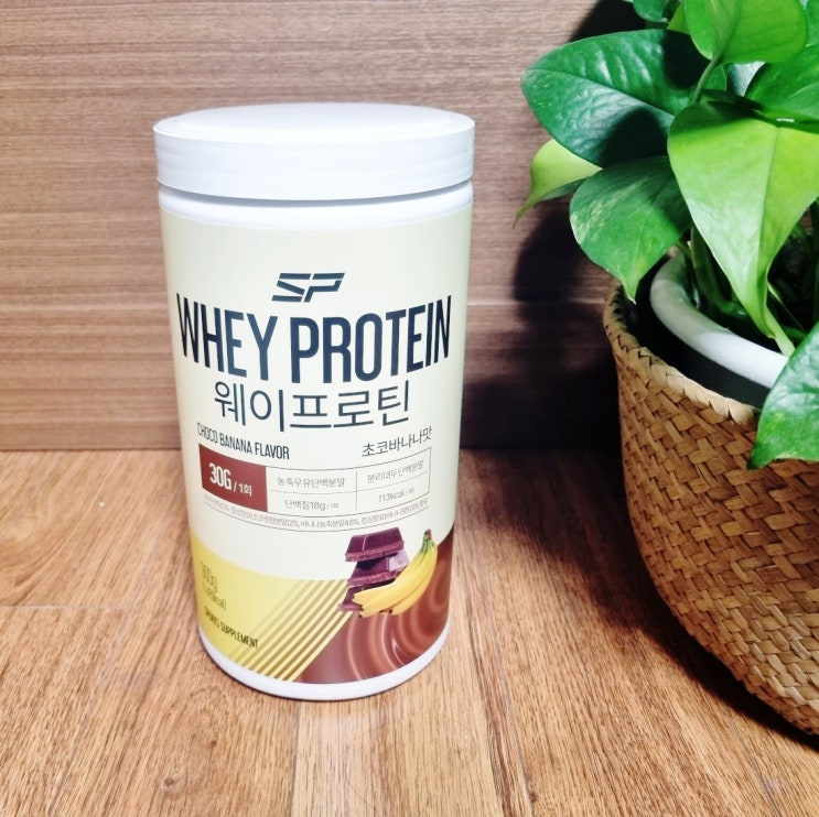  맛있는 단백질 쉐이크 성풍양행 웨이프로틴 초코바나나맛 섭취