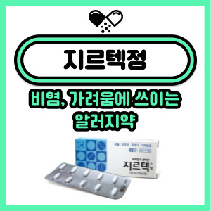  지르텍, 알러지약 비염약! 효과, 부작용, 용법, 주의사항