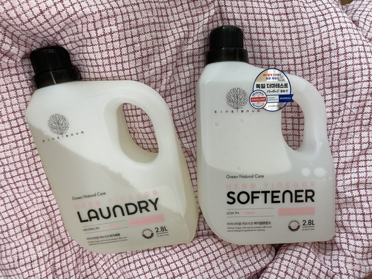  아이너바움 아기 세탁세제 사용 후기. 대용량 세제라 엄마 아빠도 같이 써서 대만족!