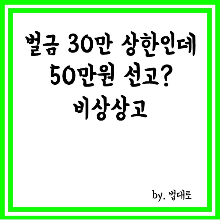  벌금 30만원이 상한인데 50만원 선고,비상상고 인용,비상상고란?