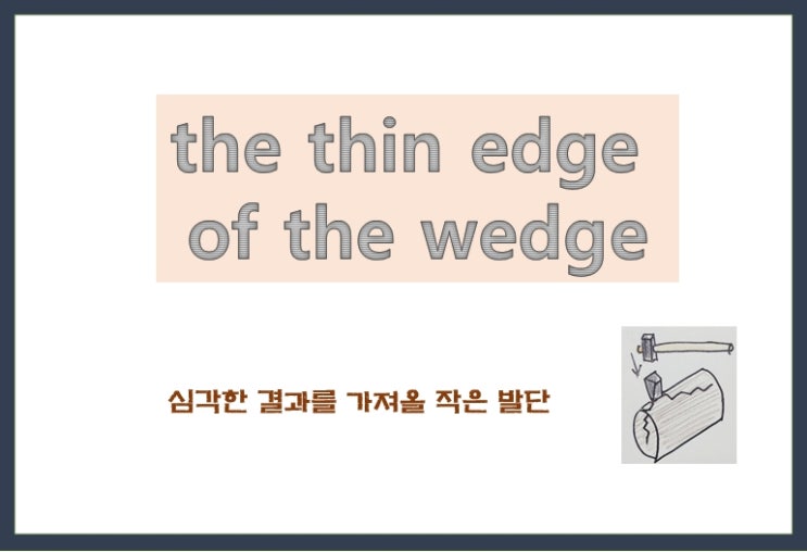 the thin edge of the wedge 뜻