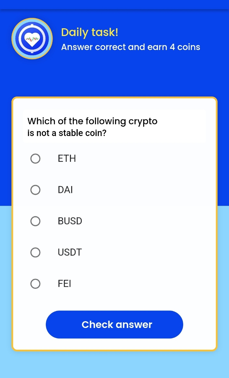 Remint daily tasks(레민트 일일퀴즈) - Which of the following crypto is not a stable coin? 다음 중 스테이블 코인이 아닌