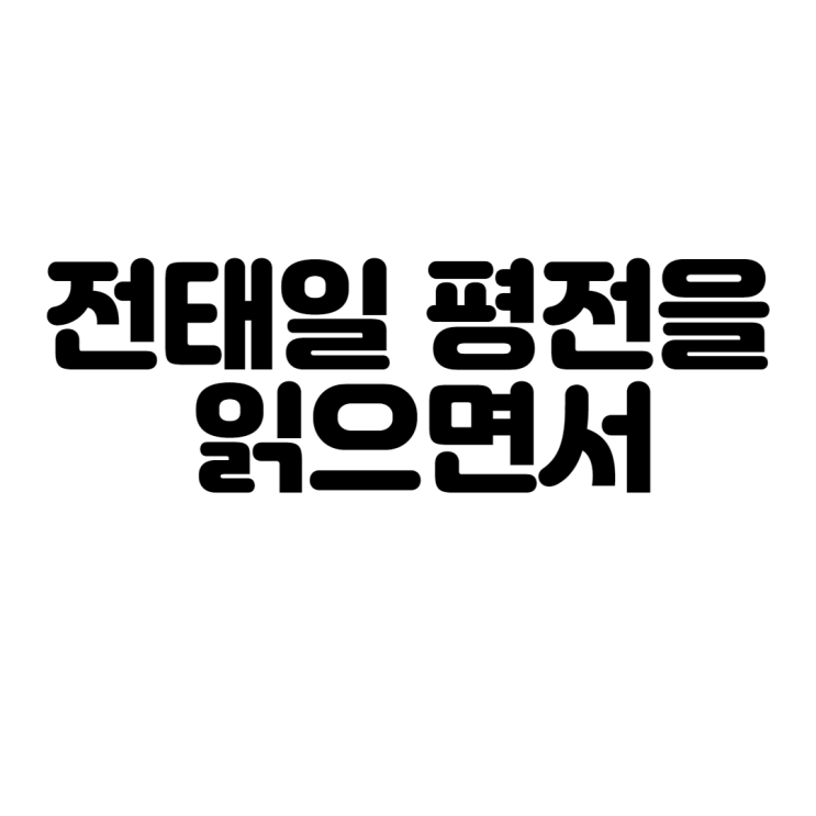  전태일평전을 읽으면서