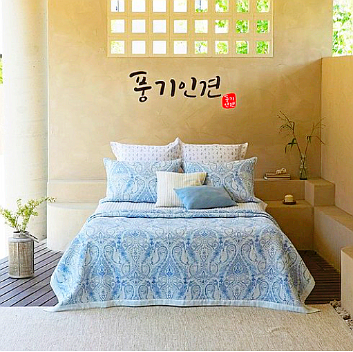  풍기인견 페이즐리 프린트 워싱침구