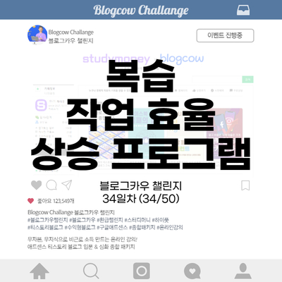  블로그카우 챌린지 34일차 복습 작업 효율 상승 프로그램