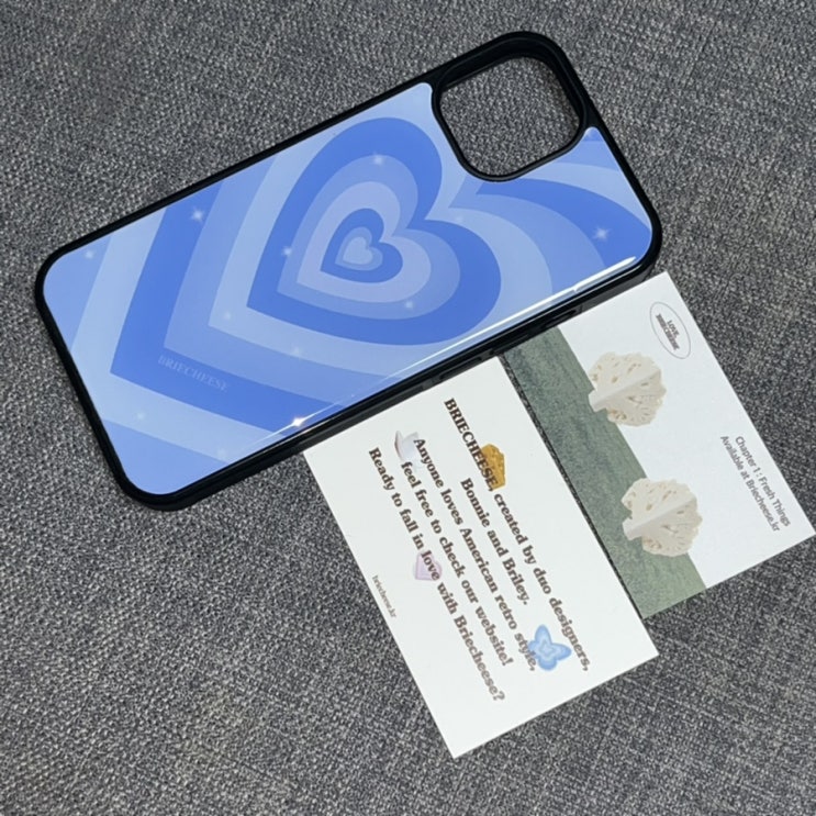 [브리치즈 BRIECHEESE] Shining Blue Heart Epoxy Case_하트 아이폰 폰 케이스