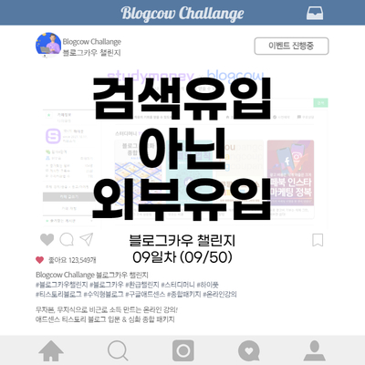  블로그카우 챌린지 09일차 검색유입 아닌 외부유입