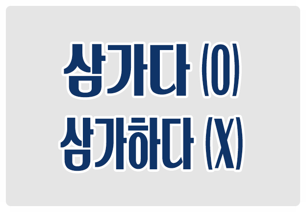 헷갈리는 맞춤법 말을 행동을 담배를 술을 삼가다 O 삼가하다 X