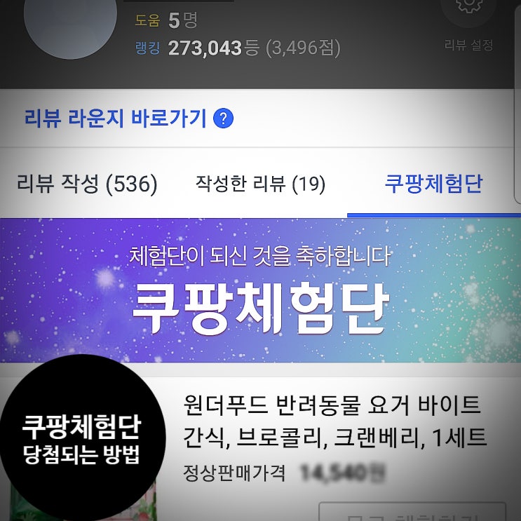  쿠팡체험단 초대 선정되는 방법 리뷰달고 상품받자(2번째이야기)