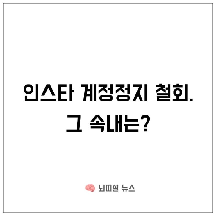  인스타 계정정지 철회, 그 속내는?