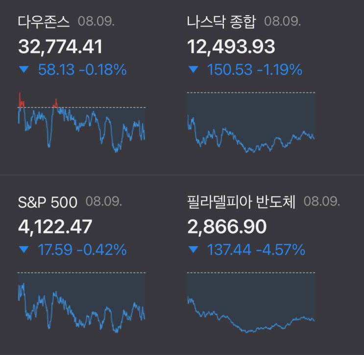  당신이 잠든 사이, 해외 증시(22.08.09)