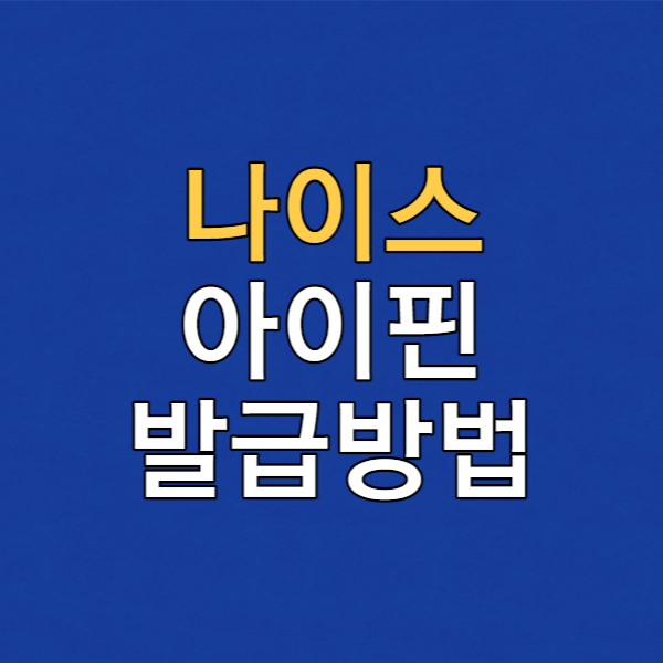  나이스아이핀 발급방법, 지문인증까지 2중보안 하세요