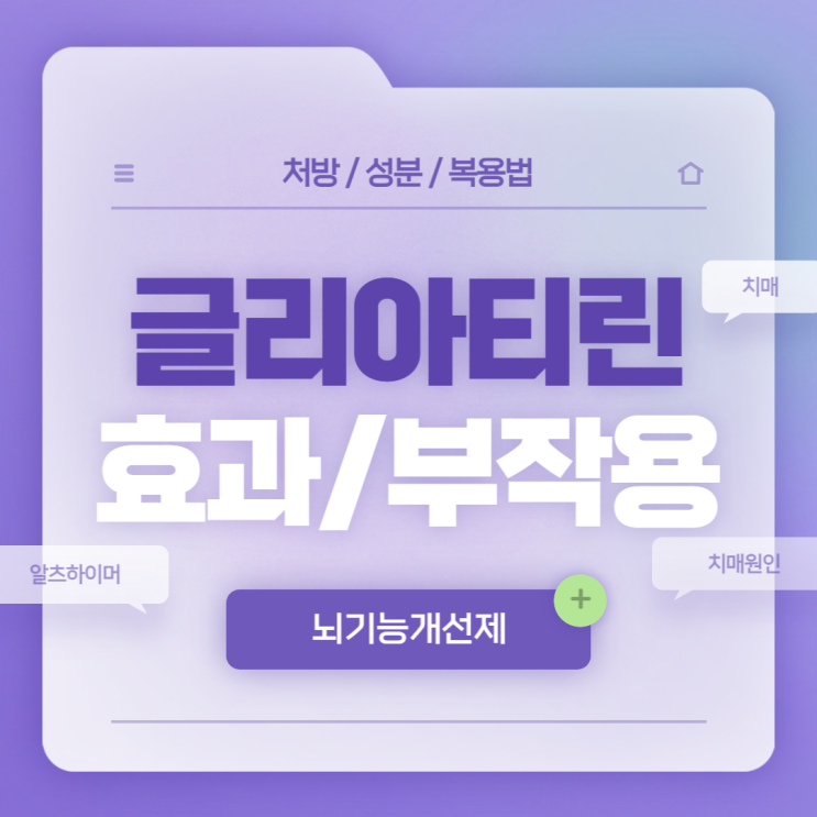 뇌기능개선제 : 글리아티린 효과 및 부작용 【#치매 #치매예방법 #치매약 #치매예방약 #치매원인 #치매증상 #알츠하이머초기증상 #알츠하이머증상】