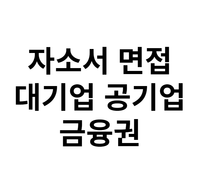 대기업 공기업 금융권 자소서 면접까지 한 번에