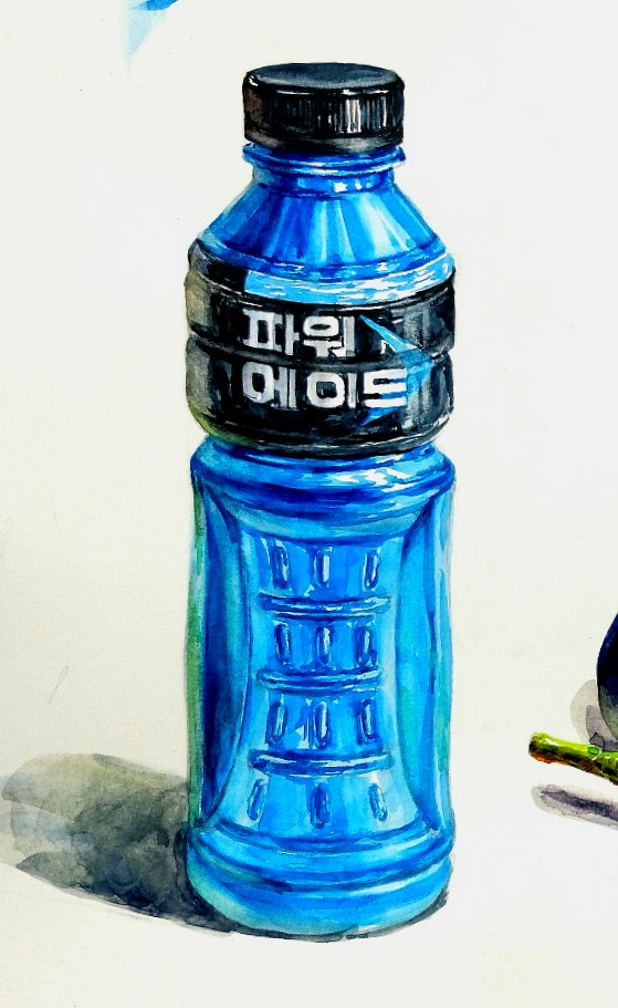  파워에이드 수채화 시범작_일산미술입시전문학원