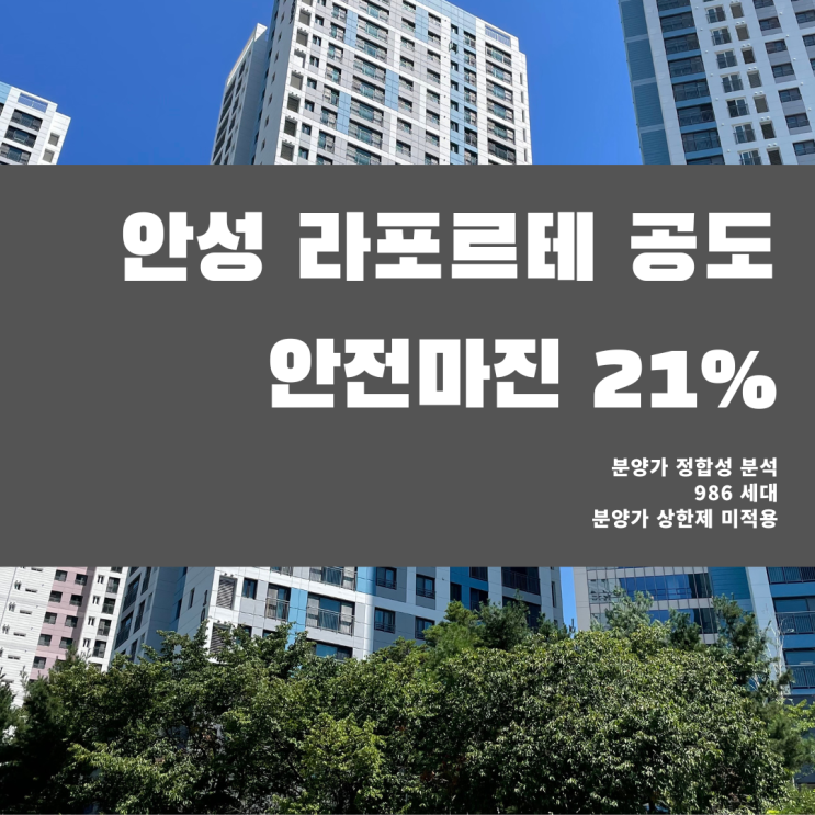  안성 라포르테 공도 분양가격 분석, 입주 후 분양가격의 21% 상승 가능
