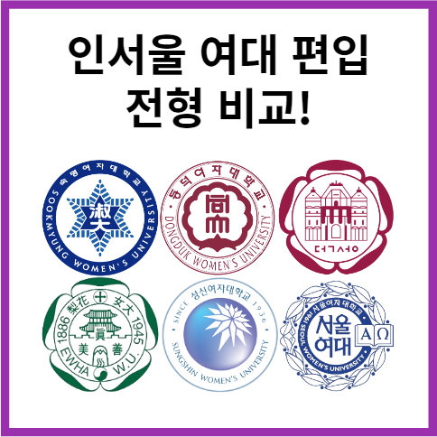  인서울 여대 편입 전형정리 및 장점!