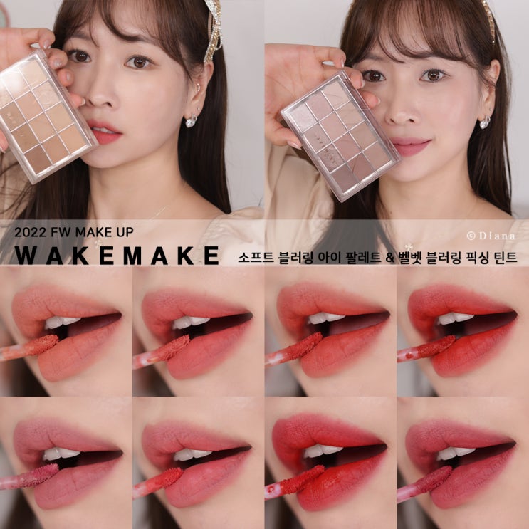 웨이크메이크 소프트 블러링 아이 팔레트 가을웜톤 vs 여름쿨톤 메이크업, 벨벳 블러링 픽싱틴트 전색상까지! 웨이크메이크 소프트 블러링 아이 팔레트 가을웜톤 vs 여름쿨톤 메이크업, 벨벳 블러링 픽싱틴트 전색상까지!