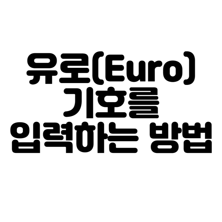 유로(Euro) 기호를 입력하는 방법