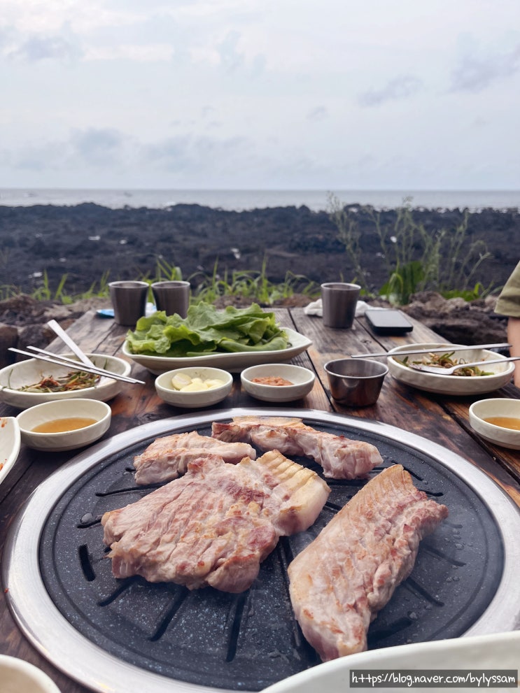  제주한림맛집ㅣ오션뷰대박인 흑돼지구이집 돈해상