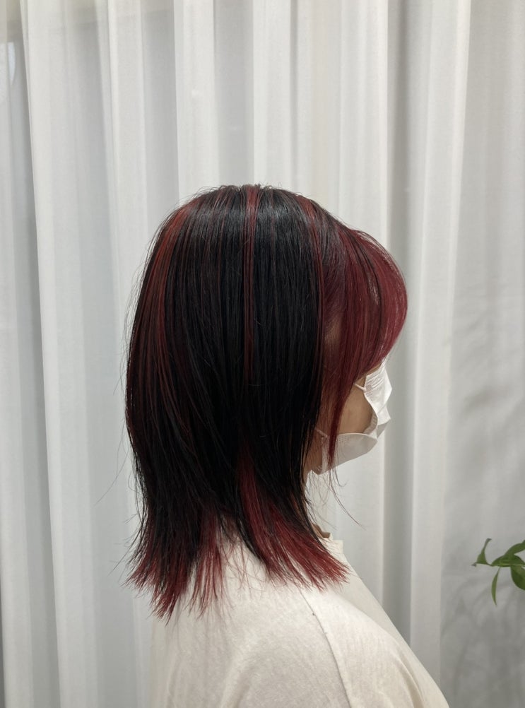  [수원 율전동미용실 요떼 YODDE] 여자 레드 염색 시크릿투톤 발레아쥬