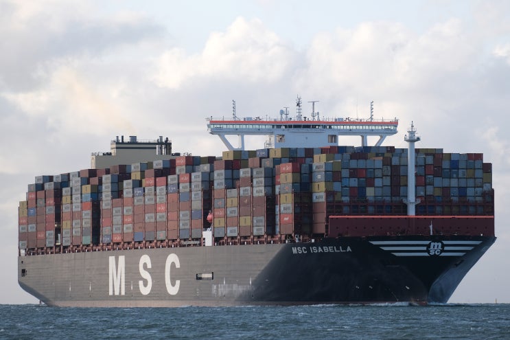  컨테이너 화물선 운항영상 (Cargo ship time lapse)