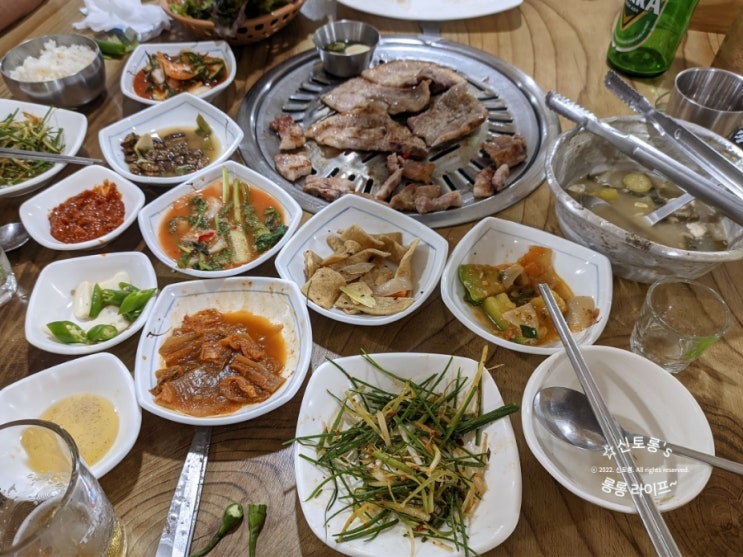  전주 중화산동 썬세계로갈비 생갈비와 바지락탕