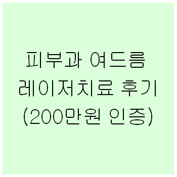  돈 안쓰고 여드름 없애는 법(피부과 레이저 치료 200만원 쓰고 느낀점)