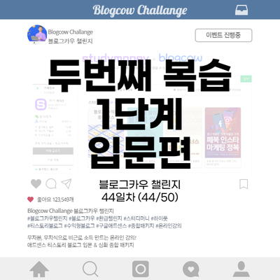  블로그카우 챌린지 44일차 두번째 복습 1단계 입문편