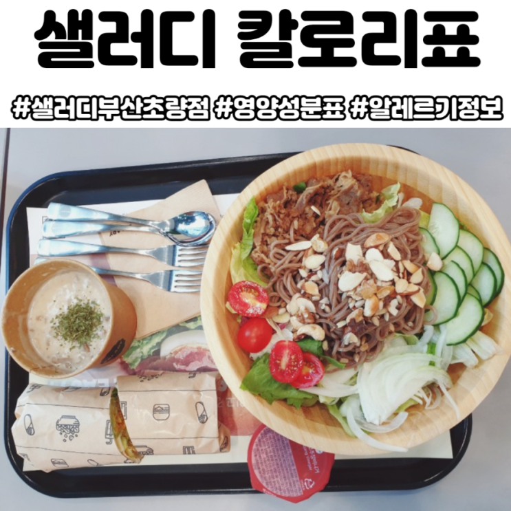  샐러디 칼로리표 :) 샐러디 부산초량점ㅣ초량샐러드 맛집ㅣ영양성분표ㅣ알레르기 정보