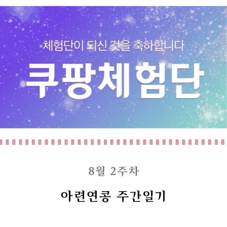  8월 2주차 : 첫 쿠팡체험단 당첨