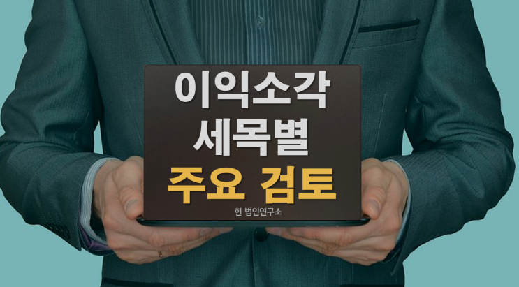  이익소각 세목별 주요 검토 사항