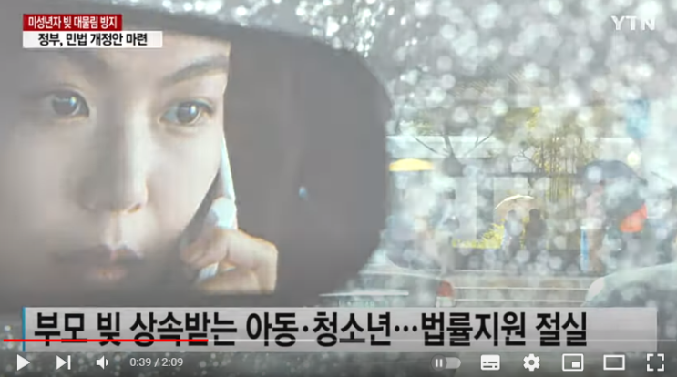 미성년자 '빚 대물림' 막는다...정부, 민법 개정안 마련 / YTN 미성년자 '빚 대물림' 막는다...정부, 민법 개정안 마련 / YTN
