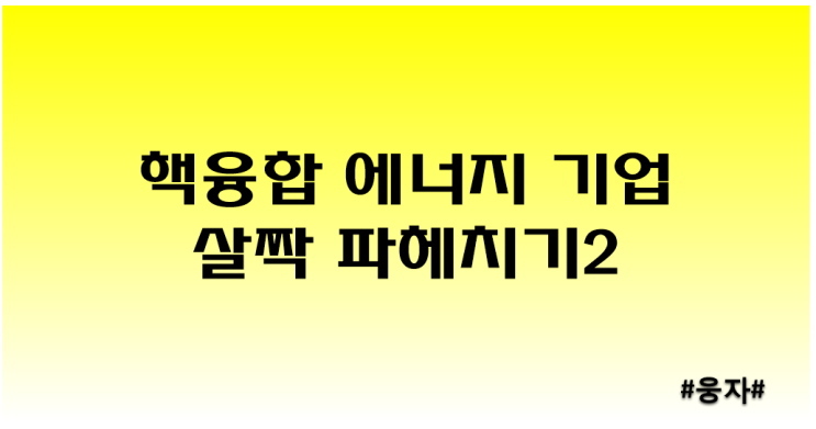  핵융합 에너지 기업 시리즈_삼화콘덴서