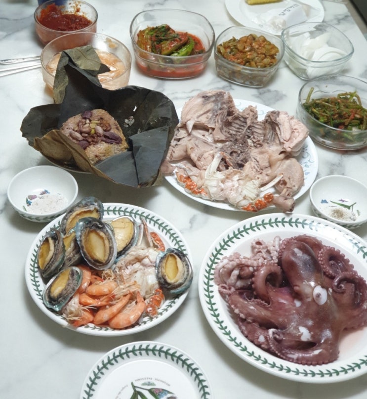  해신탕 만들기 재료 소스 전복삼계탕 끓이는법 문어 낙지 새우 손질 복날 요리 여름 보양식