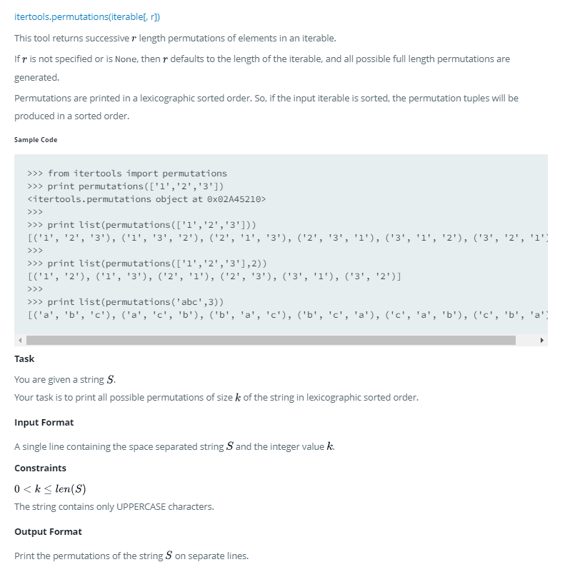 Python HackerRank 문제 27 - itertools.permutations() : 네이버 블로그