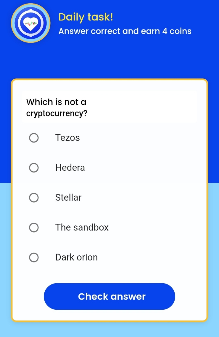  Remint daily tasks(레민트 일일퀴즈) - Which is not a cryptocurrency? 암호화폐가 아닌 것은?
