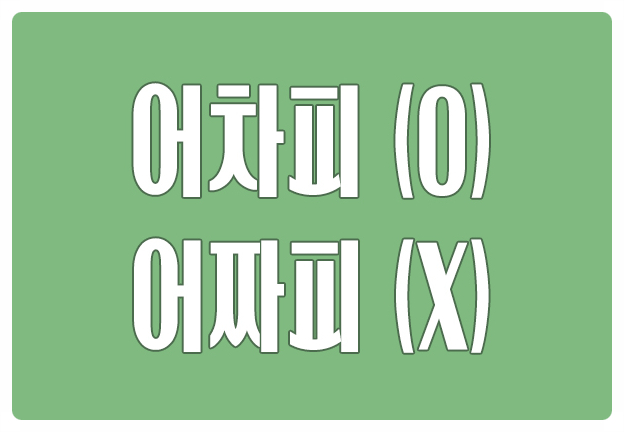 헷갈리는 맞춤법 어차피 O 어짜피 X 비슷한 말 기왕 기왕에