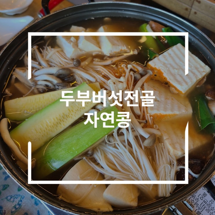  의왕 백운호수 맛집 얼큰한 버섯두부전골 자연콩