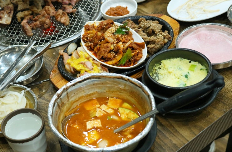  주안 맛집 '농원숯불왕갈비' 갓성비 농원정식과 돼지갈비