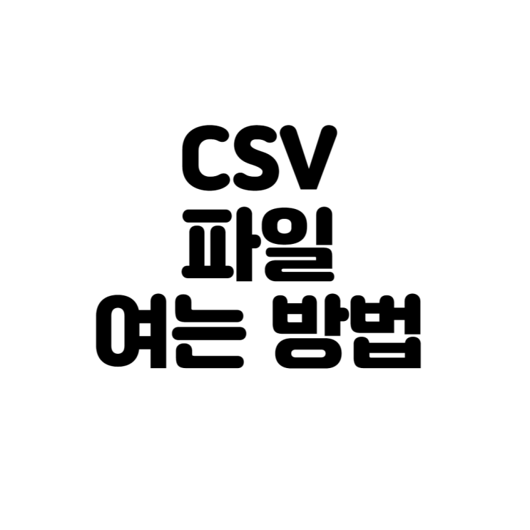 CSV 파일 여는 방법