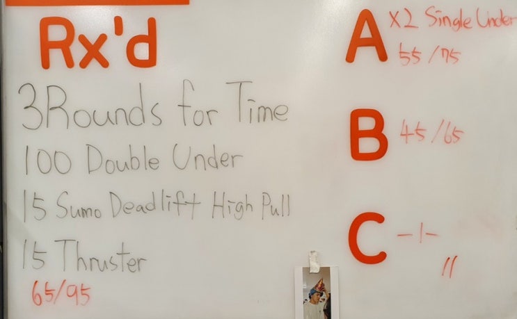  여자 크로스핏 크린이 12일차 Double Under / Sumo Deadlift High Pull / Thruster , 식단