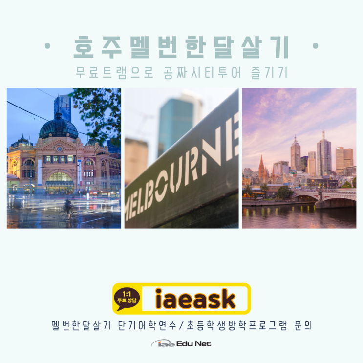  호주 멜버른 여행 무료트램으로 시티투어 하기 정보 (iae 유학네트 멜번)