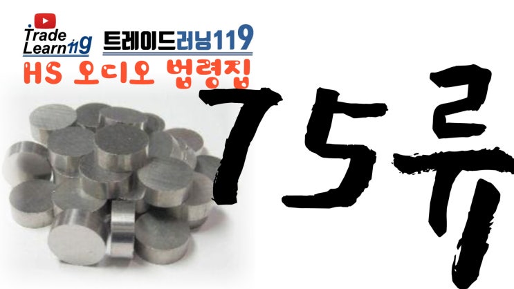  [HS 75류] 어려운 HS 들으면서 외우자!! 2022년 개정 HS, 관세율표 오디오 법령집_75류