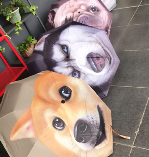 인기 급상승 특이한 강아지 우산 자동접이식 우산
